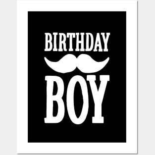 Birthday Boy Hipster mustache kids party anniversary gift Posters and Art